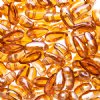 25, 4x11mm Transparent Crystal Apricot Czech Glass Chilli Beads