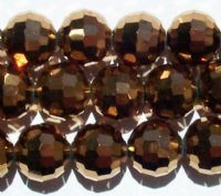 21 10mm Faceted Round Metallic Copper Chinese Crystal Beads