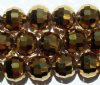 21 10mm Faceted Round Metallic Gold Chinese Crystal Beads