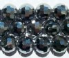 21 10mm Faceted Round Metallic Silver Chinese Crystal Beads