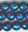 27 8mm Faceted Round Metallic Blue Chinese Crystal Beads