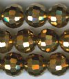 27 8mm Faceted Round Metallic Copper Chinese Crystal Beads