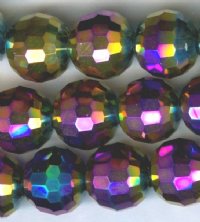 27 8mm Faceted Round Metallic Vitrail Chinese Crystal Beads