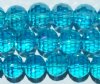 21 10mm Faceted Round Transparent Aqua AB Chinese Crystal Beads