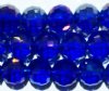 27 8mm Faceted Round Cobalt AB Chinese Crystal Beads