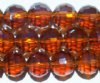21 10mm Faceted Round Transparent Dark Topaz Lustre Chinese Crystal Beads