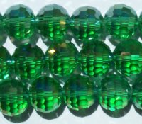21 10mm Faceted Round Transparent Peridot AB Chinese Crystal Beads