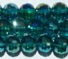27 8mm Faceted Round Teal AB Chinese Crystal Beads