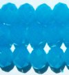 26 8x10mm Faceted Aqua Opal Chinese Crystal Donut Beads