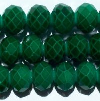 26 8x10mm Faceted Emerald Chinese Crystal Donut Beads
