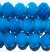 26 8x10mm Faceted Neon Blue Chinese Crystal Donut Beads