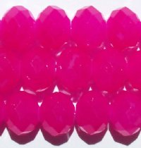 26 8x10mm Faceted Neon Fuchsia Chinese Crystal Donut Beads