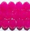 26 8x10mm Faceted Neon Fuchsia Chinese Crystal Donut Beads