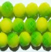26 8x10mm Faceted Two Tone Neon Green & Yellow Chinese Crystal Donut Beads