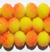 26 8x10mm Faceted Two Tone Neon Orange & Yellow Chinese Crystal Donut Beads