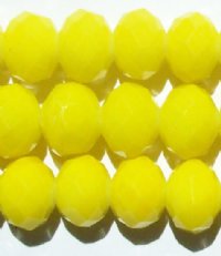 26 8x10mm Faceted Neon Yellow Chinese Crystal Donut Beads