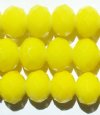26 8x10mm Faceted Neon Yellow Chinese Crystal Donut Beads