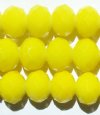26 8x10mm Faceted Neon Yellow Chinese Crystal Donut Beads