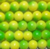 48 8mm Round Neon Two Tone Green & Yellow Chinese Crystal Beads