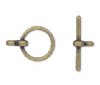 5 Sets of 12mm Antique Gold Round Toggle Clasps