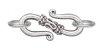 5 Sets of 20x10mm Antique Silver Bali-Style S Clasps