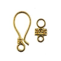 Set of 5, 24mm Gold Plated Hook and Eye Clasps