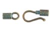 5 Sets of 27x8mm Brass Patina Glue In Hook and Eye Clasp