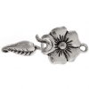 5 Sets of 32x15mm Antique Silver Flower and Leaf Hook  & Eye Clasps