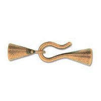 Set of 5, Large Antique Copper Plated Hook and Eye Clasp Ends