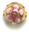 6 12mm Gold Cloisonné Rounds
