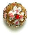 4 14mm Gold Cloisonné Rounds