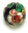 4 14mm Black Cloisonné Rounds