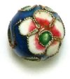 4 14mm Blue Cloisonné Rounds