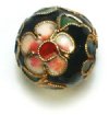 4 16mm Black Cloisonné Rounds