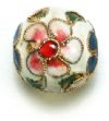 4 16mm White Cloisonné Rounds