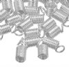 20,  9.5x4.5mm Bright Silver Lanyard Coil Ends
