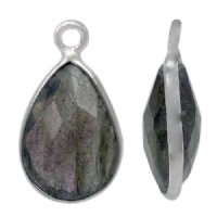 1 14x8mm Faceted Labradorite and Sterling Silver Teardrop Pendant