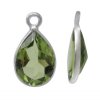 1 14x8mm Faceted Peridot and Sterling Silver Teardrop Pendant