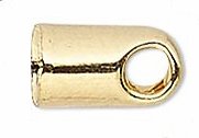 20, 5x5x3.5mm Gold Plated Glue On Cord Ends With Loop