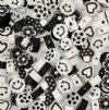 60 pcs of Black and White Mixed Shape Polymer Clay Beads