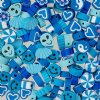 60 pcs of Blue Mixed Shape Polymer Clay Beads
