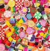 60 pcs of Mixed Candy Shape Polymer Clay Beads