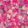 60 pcs of Pink Mixed Shape Polymer Clay Beads