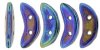 10 Grams 3x10mm Navy Blue Iris CzechMates Crescent Glass Beads