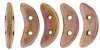 10 Grams 3x10mm Opaque Rose Gold Topaz Lustre CzechMates Crescent Glass Beads