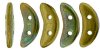 10 Grams 3x10mm Oxidized Bronze Chartreuse CzechMates Crescent Glass Beads