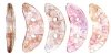10 Grams 3x10mm Transparent Topaz Pink Lustre CzechMates Crescent Glass Beads