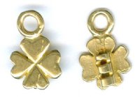 Set of 15x6mm Brass Clover 1.4mm Hole Cord Ends