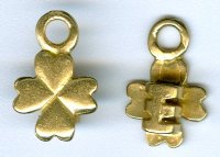 Set of 15x6mm Brass Clover 3mm Hole Cord Ends