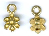 Set of 15x6mm Brass Flower 1.4mm Hole Cord Ends